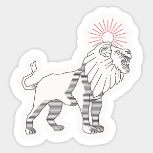 Lion king roar with sun Sticker